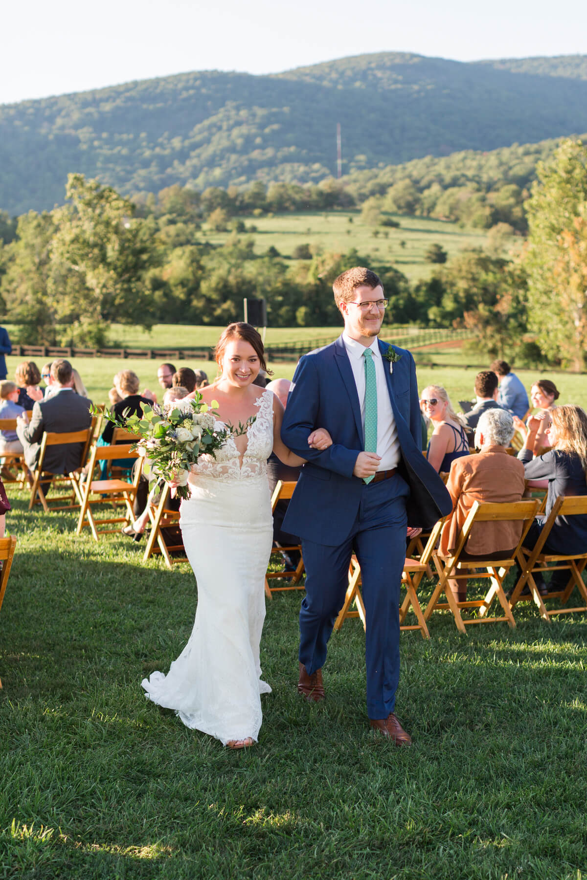 Outdoor ceremony | Fall Wedding at King Family Vineyards by Virginia Photographers