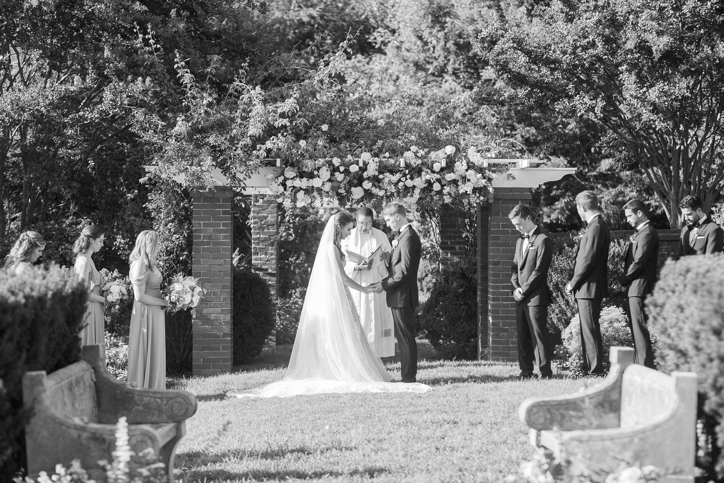 Black and white portrait of ceremony | Fall Wedding at River Farm in Alexandria by Virginia Photographers