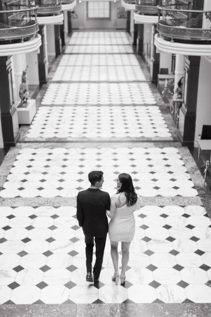 Smithsonian National Portrait Gallery engagement session in Downtown DC